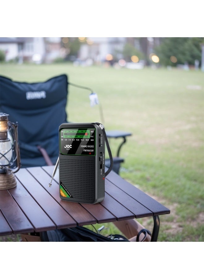 جوك راديو جيب محمول للطوارئ | مستقبل متعدد الموجات (FM/AM/موجة قصيرة) | شاحن Type-C | مكبر صوت مدمج | لكبار السن، المنزل والمشي - Image 2