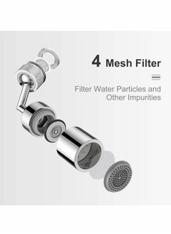 Excefore 2Pcs Universal Splash Fliter Faucet 720°Rotating Movable Kitchen Faucet,kitchen Tap Head Water Saving Faucet Extender Sprayer Sink Spray for Kitchen Bathroom  - Image 2