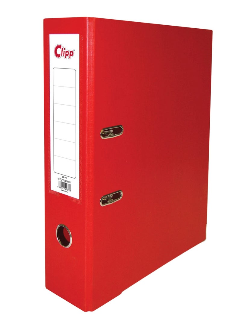 CLIPP 5-Piece Lever Arch Box File 75mm Spine Red - Image 2