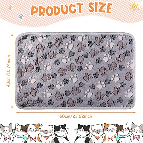 Tatuo 4 Pack Fleece Dog Blankets for Puppy Cats MultiSize Sleep Mat for Pet Guinea Pig Soft Washable Warm Crate Bed Puppy Teething Toys Print Pattern Blanket IndoorGray24 x 16 InchPaw - Image 3