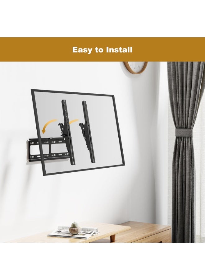 Tiltable Flat Wall Mount for 32”–65” LED, LCD, and OLED TVs – Compatible with VESA 200x200 to 400x400mm – Black - Image 4