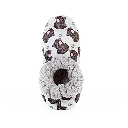 Comfies Black Lab Super Soft Slippers - E&S Pets - Black Lab Gifts - Cozy House Slippers - Non Skid Bottom - One Size Fits Most - Sherpa Slipper - Pet Lover Gifts For Men And Women - Image 4