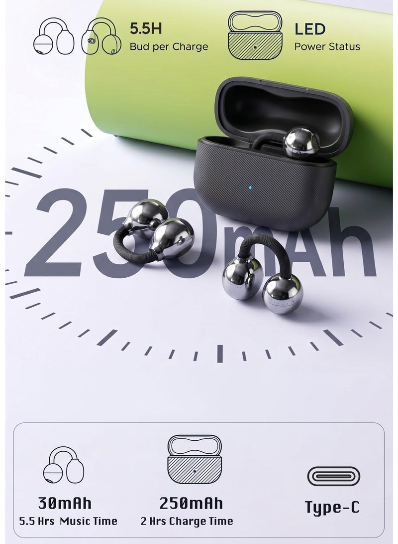جي تاب G-Tab CLIP4 سماعات بلوتوث لاسلكية مفتوحة الأذن، سماعات كليب أون بتصميم C-Bridge، ترجمة بالذكاء الاصطناعي، مكالمات واضحة، بطارية 20 ساعة، مقاومة للماء IP57، متوافقة مع آيفون وأندرويد – أزرق - Image 5