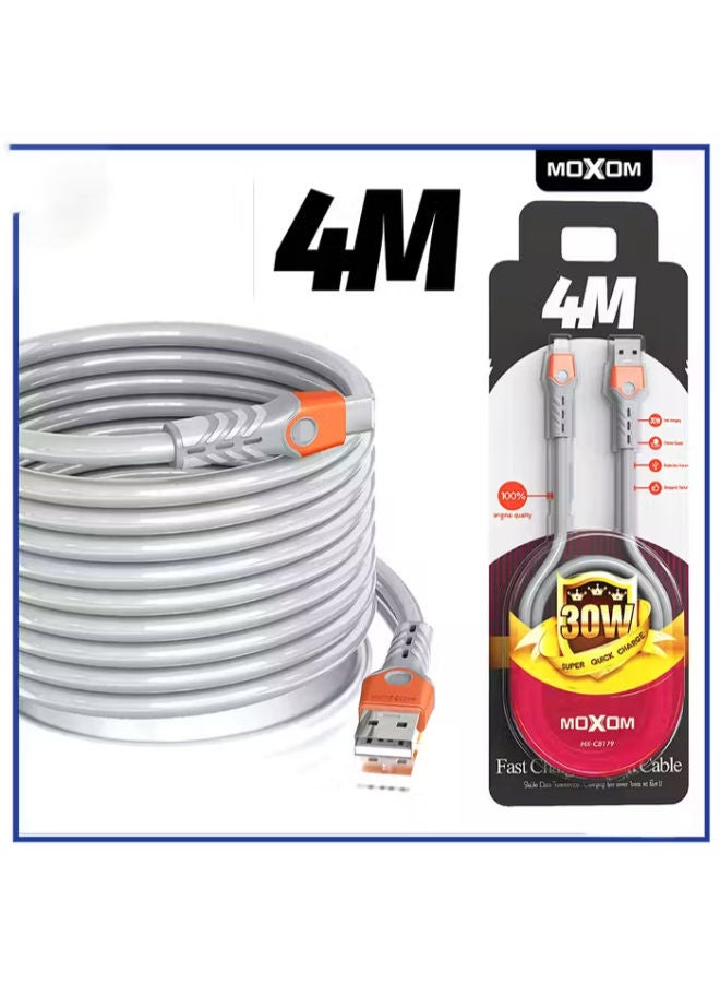 موكسوم كابل بيانات للشحن السريع 30 واط من النوع C - 4 أمتار - Image 4