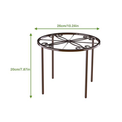 bussdis 1 PCS Plant Stand,-Heavy Duty Metal Stand Decorates Plants, Anti-Rust Flower Pot Stand, Round Plant Rack for Room Indoor and Outdoor Courtyard,Gardens, Brown. - Image 2
