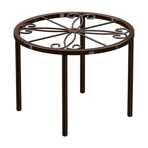 bussdis 1 PCS Plant Stand,-Heavy Duty Metal Stand Decorates Plants, Anti-Rust Flower Pot Stand, Round Plant Rack for Room Indoor and Outdoor Courtyard,Gardens, Brown. - Image 1