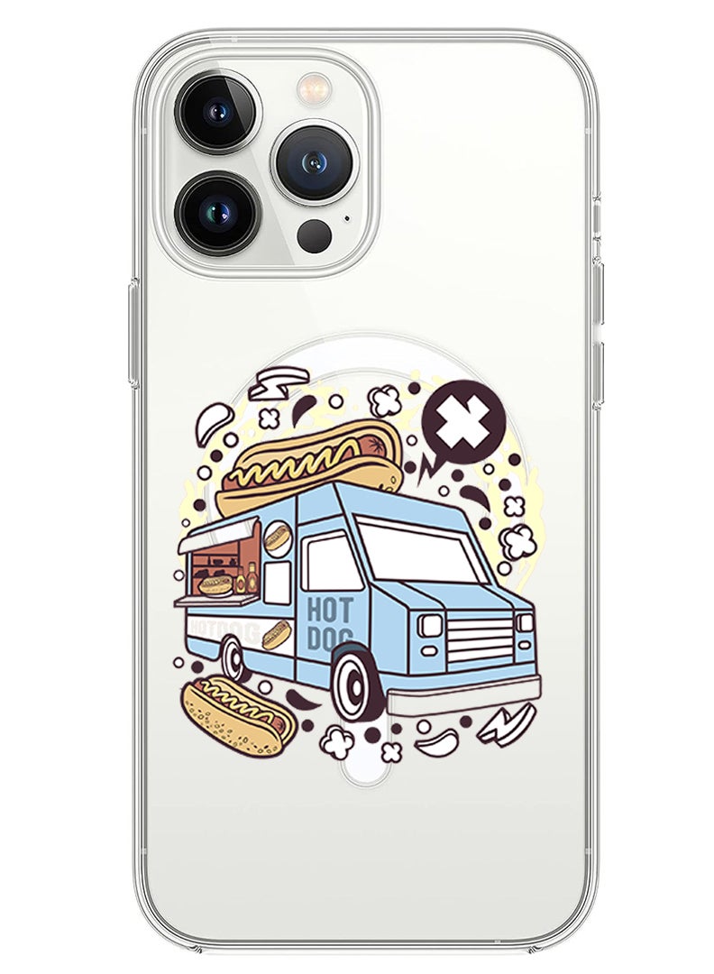 Theodor Magnetic Case for iPhone 14 Pro Max 6.7-inch Compatible with MagSafe Wireless Charging, Shockproof Phone Bumper Cover Hot dog bus copy - Image 1