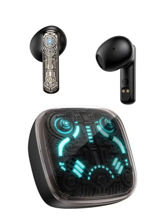 onikuma T1 Wireless Earphones, High Quality Sound, Glowing Lights, Long Battery Life 40mah, Up to 6 hours of operation- Black - Image 1