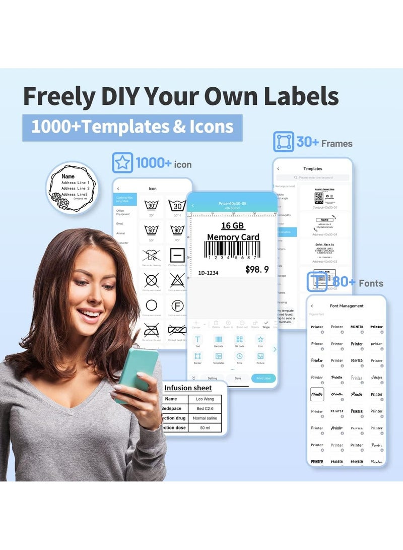 Phomemo Label Maker- M221 Address Label Printer 3’’ Portable Bluetooth Label Maker Machine - Image 3