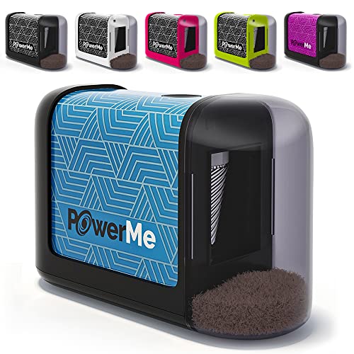 PowerMe مبراة أقلام كهربائية تعمل بالبطارية POWERME للأطفال، المدرسة، المنزل، المكتب - لأقلام رقم 2 والأقلام الملونة - Image 1