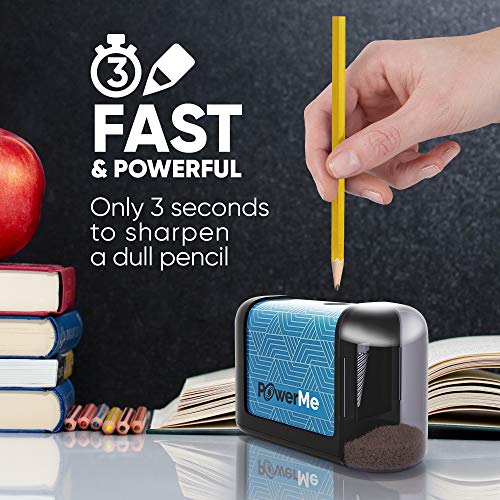 PowerMe مبراة أقلام كهربائية تعمل بالبطارية POWERME للأطفال، المدرسة، المنزل، المكتب - لأقلام رقم 2 والأقلام الملونة - Image 4