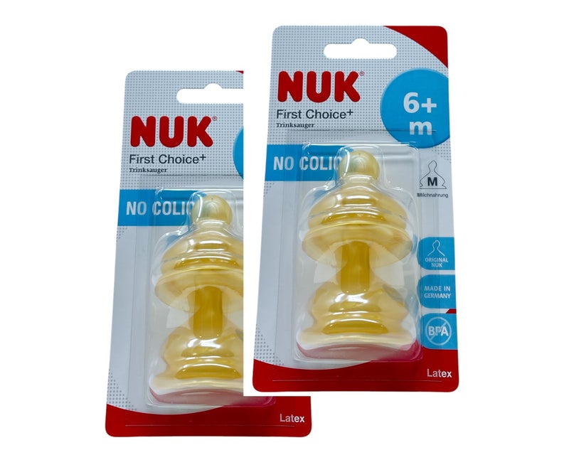 NUK حلمة لاتكس Nuk First Choice+ 10121020 الحجم 2 (من 6 أشهر) م، عبوة من 2 (2 × بلاستيك) - Image 1