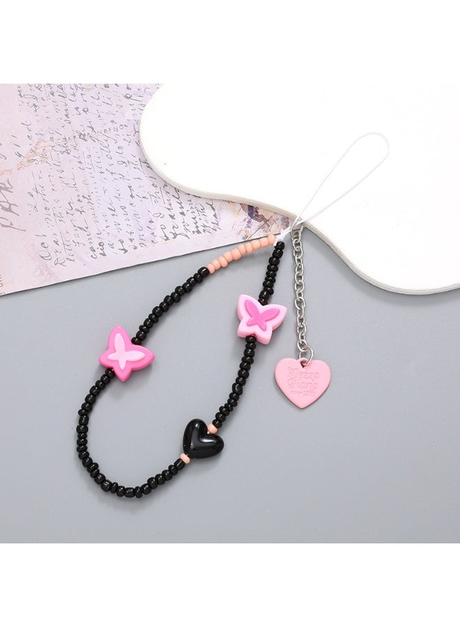 NIBEMINENT Phone Charm/ Chain Strap for Women Girls, Acrylic Cell Phone Case Lanyard Wrist Strap