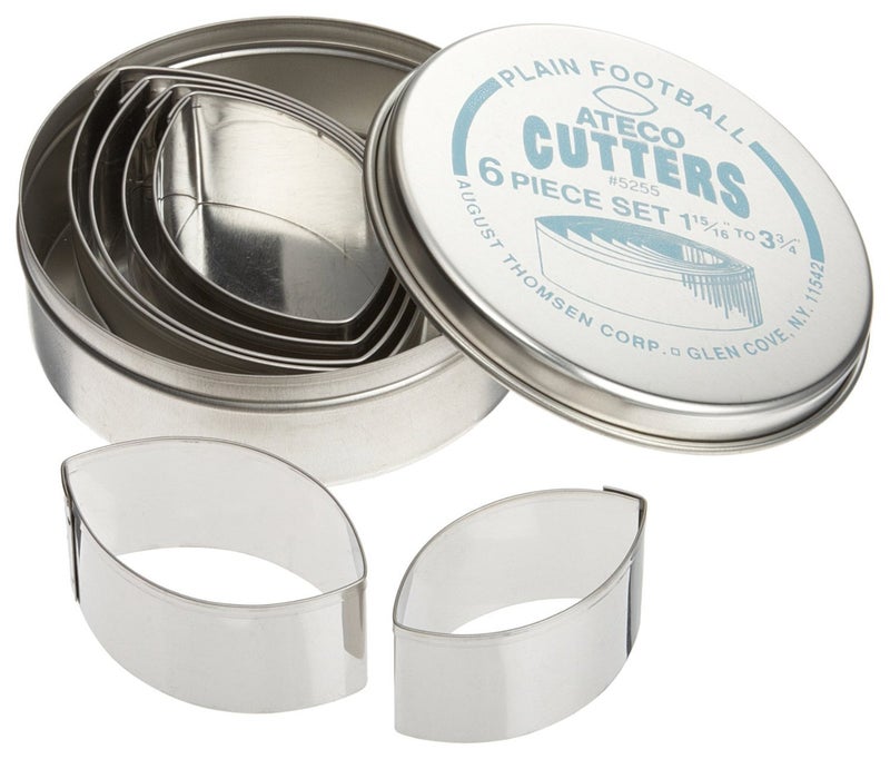 Ateco 6 pc Plain Football Cutter Set