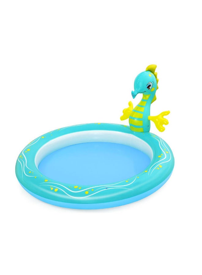 بست واي حمام سباحة لعب للأطفال من بيست واي 53114 – تصميم حصان البحر، 188 × 160 × 86 سم - Image 1