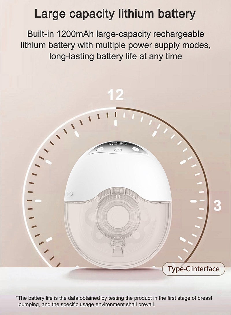ما بيبي مضخة ثدي ماباي بدون استخدام اليدين، مضخة كهربائية قابلة للارتداء، 12 وضعًا و4 جلسات مضخة محمولة، 1200 مللي أمبير قابلة لإعادة الشحن، فائقة الهدوء (<48 ديسيبل) مع شاشة LED، تصميم مانع للتسرب - Image 3