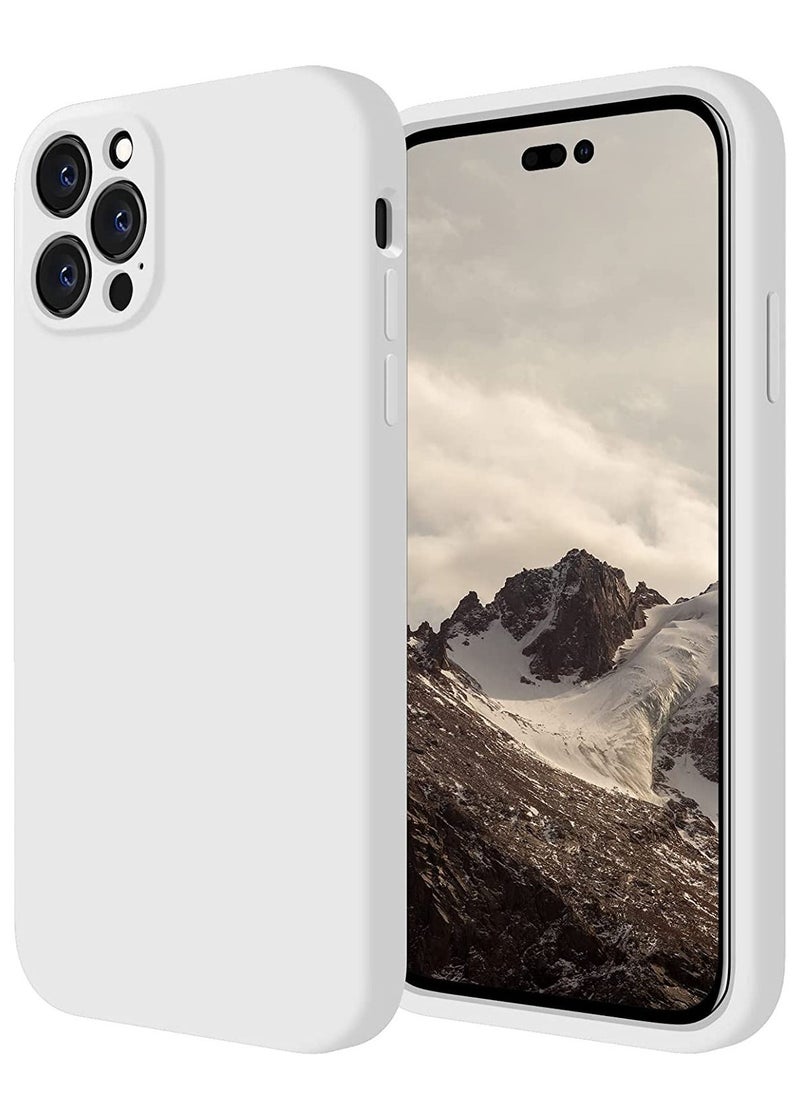 Raxoom for iPhone 14 Pro Max Case, Silicone Upgraded [Camera Protection] Phone Case with [2 Screen Protectors], Soft Anti-Scratch Microfiber Lining Inside, 6.7 inch, White - Image 1