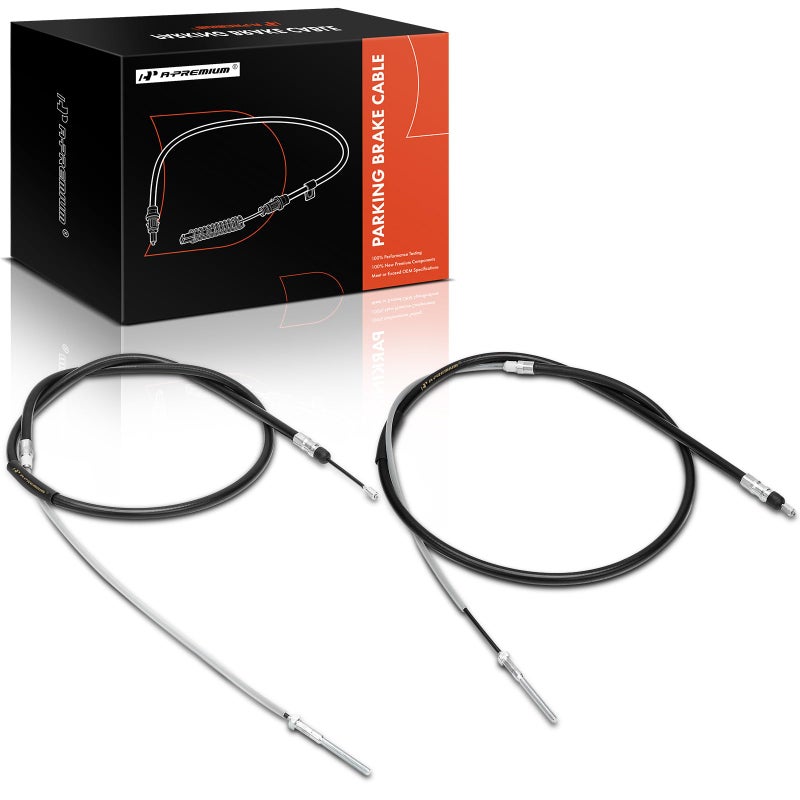 APremium 2PC Set Rear Driver Passenger Side Parking Brake Cable Assembly Compatible with BMW Models 323Ci 328Ci 323i 2000 325Ci 325i 330Ci 330i 330xi M3 20012006 328i 19992000