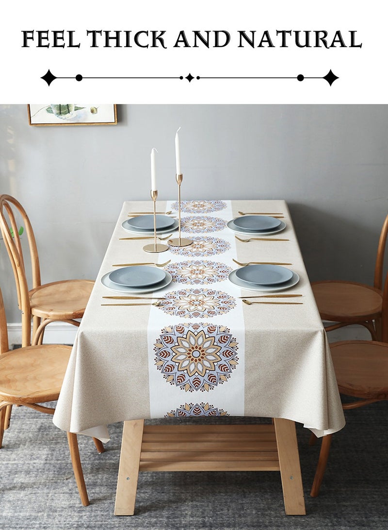 LEOKOR Waterproof PVC Tablecloth Rectangle Geometry Pattern Wipeable Oil Proof Spill Proof Table Cloth 140x200CM - Image 3