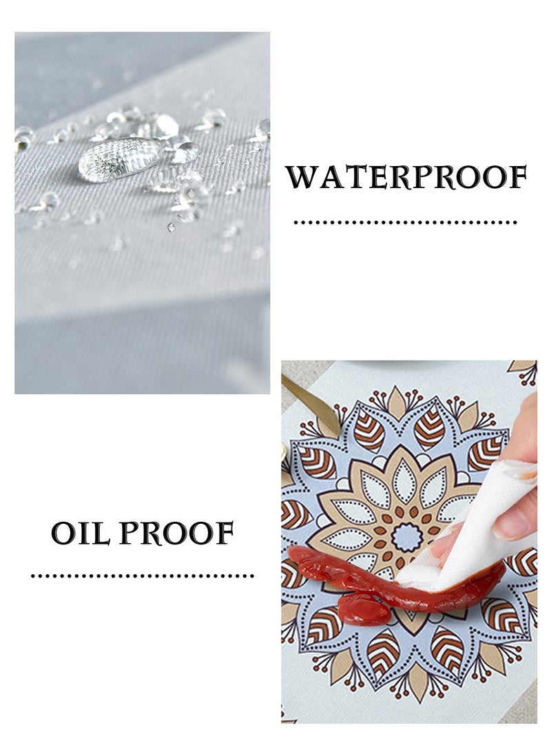 LEOKOR Waterproof PVC Tablecloth Rectangle Geometry Pattern Wipeable Oil Proof Spill Proof Table Cloth 140x200CM - Image 4