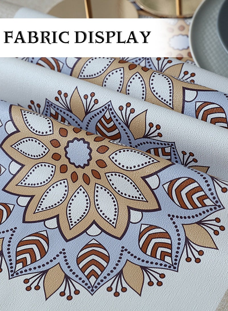 LEOKOR Waterproof PVC Tablecloth Rectangle Geometry Pattern Wipeable Oil Proof Spill Proof Table Cloth 140x200CM - Image 5