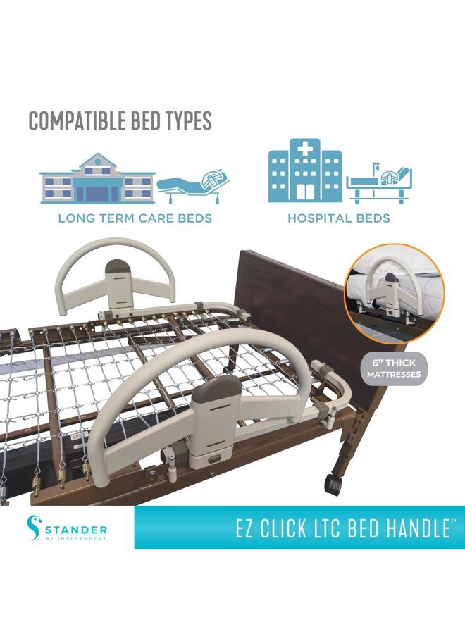 Stander EZ Click Bed Handle, Hospital Bed Rail, Safety Assist Medical Rail for Seniors, Long Term Care for Elderly, Set of 2 - Image 5
