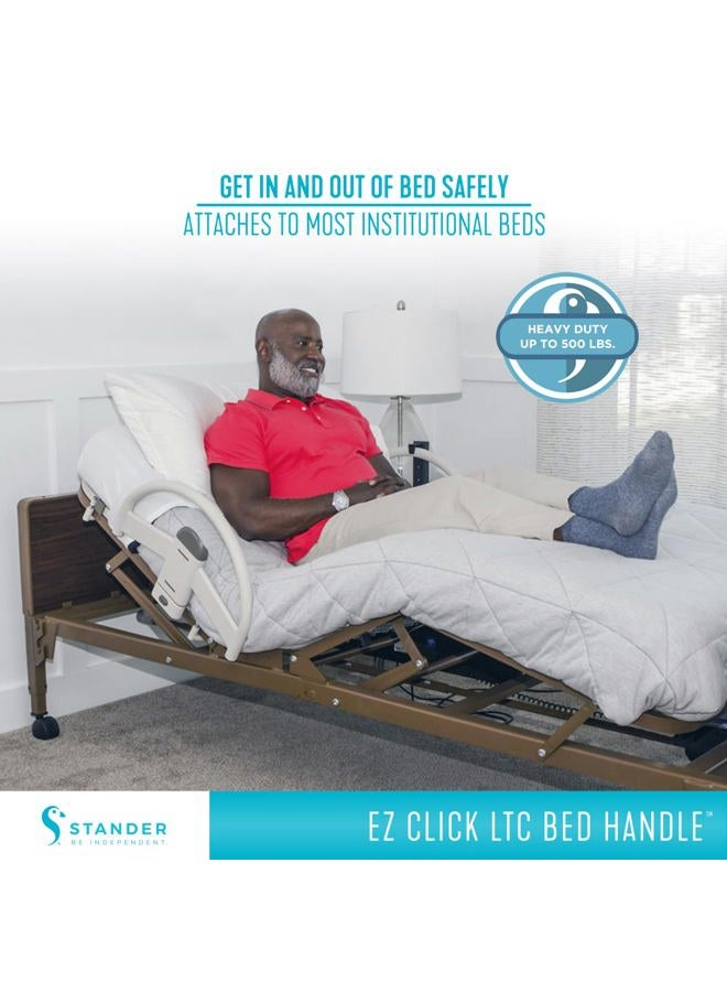 Stander EZ Click Bed Handle, Hospital Bed Rail, Safety Assist Medical Rail for Seniors, Long Term Care for Elderly, Set of 2 - Image 2