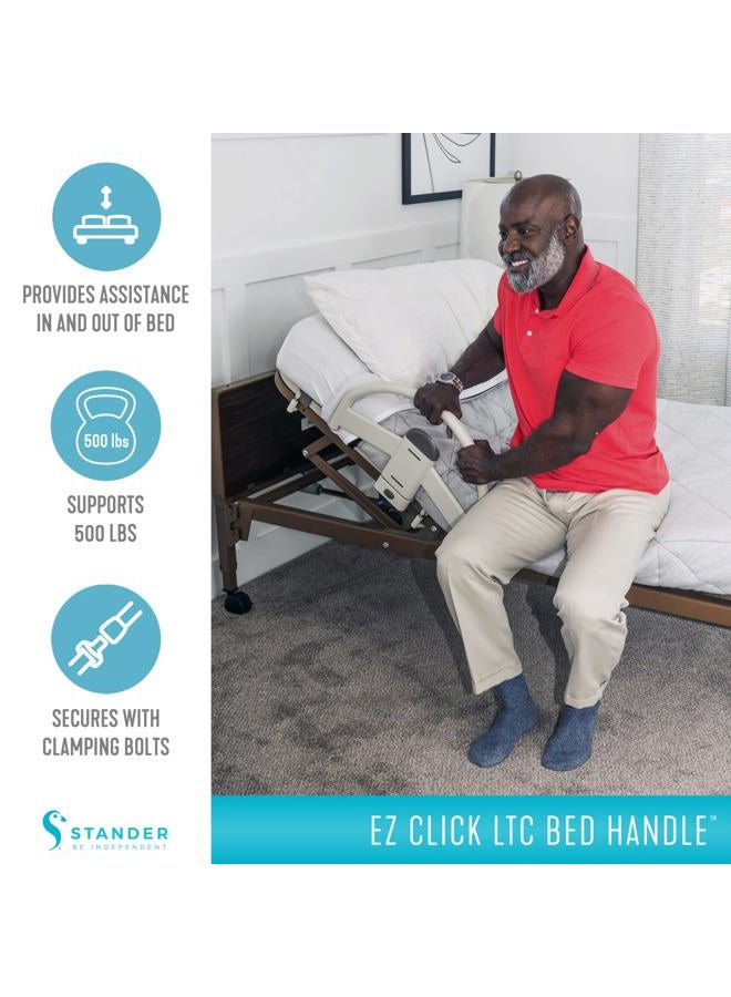 Stander EZ Click Bed Handle, Hospital Bed Rail, Safety Assist Medical Rail for Seniors, Long Term Care for Elderly, Set of 2 - Image 4