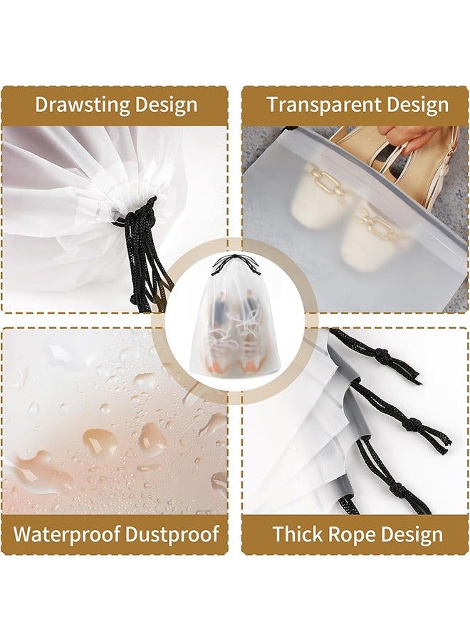 مجموعة من 20 حقيبة تخزين شفافة، حقيبة تنظيم أحذية بحبل للرجال والنساء والأطفال، حقائب أحذية شفافة كبيرة للسفر، منظمات أحذية، حقيبة تخزين منزلية، ملابس، مستلزمات الحمام - Image 5