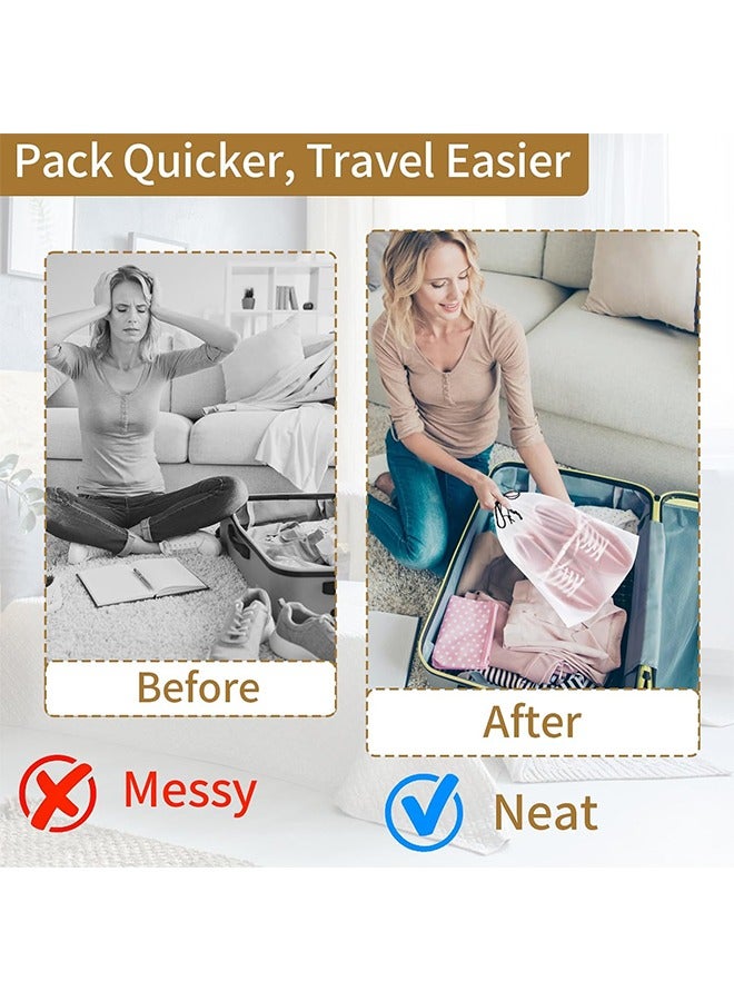 مجموعة من 20 حقيبة تخزين شفافة، حقيبة تنظيم أحذية بحبل للرجال والنساء والأطفال، حقائب أحذية شفافة كبيرة للسفر، منظمات أحذية، حقيبة تخزين منزلية، ملابس، مستلزمات الحمام - Image 4