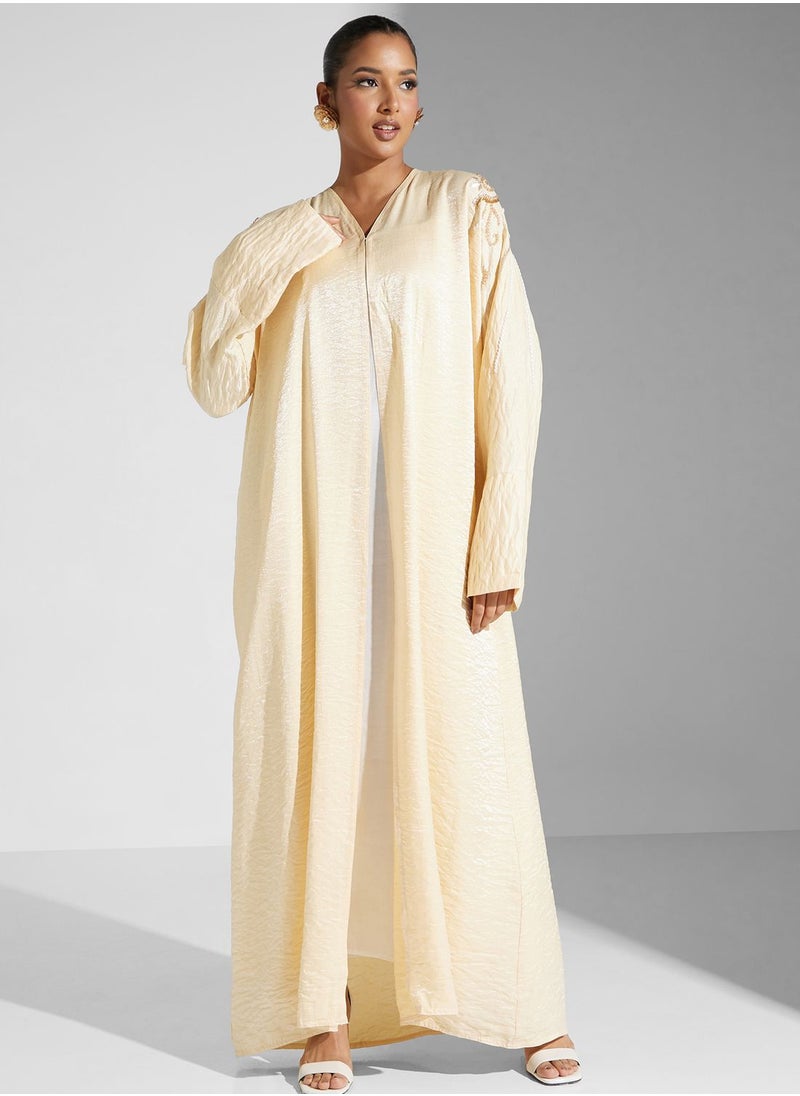 hayas closet - Embellished Front Open Abaya - Image 1