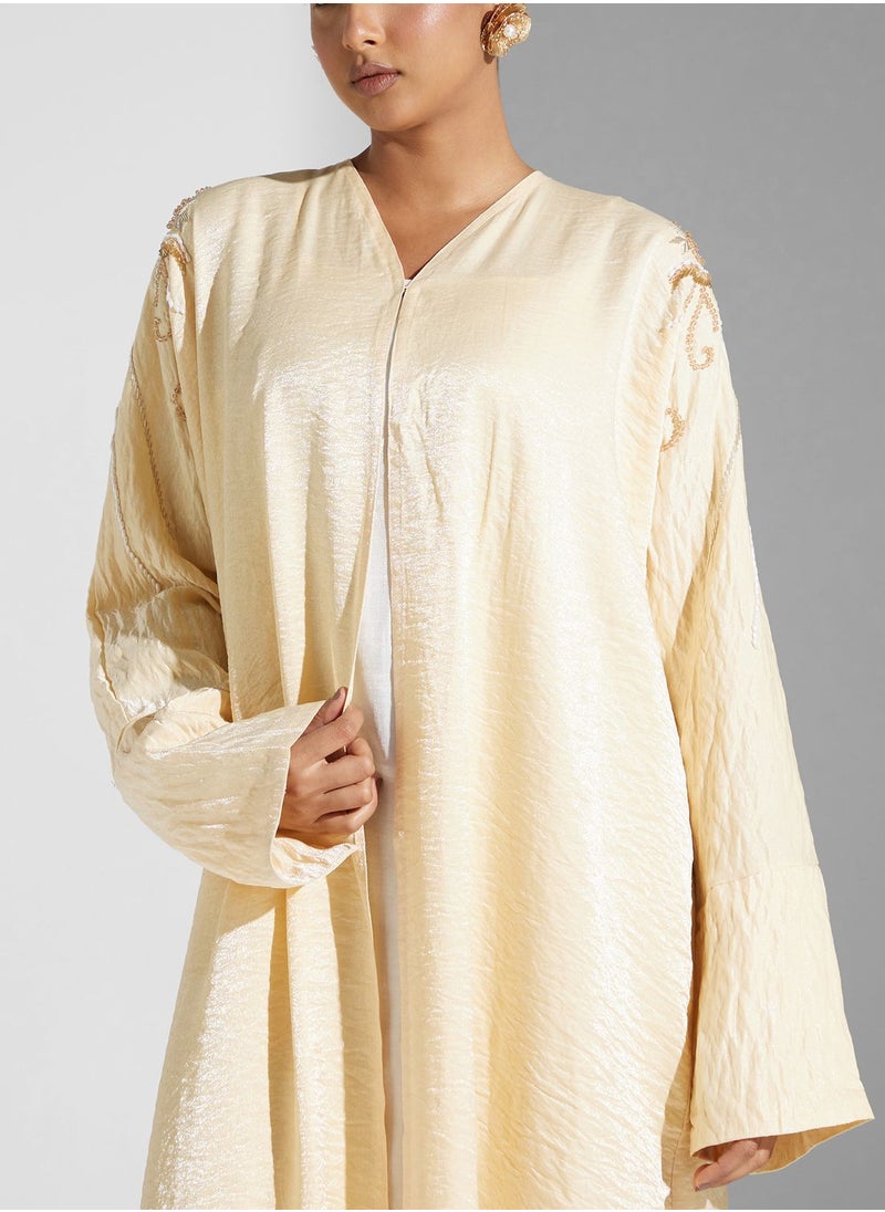 hayas closet - Embellished Front Open Abaya - Image 1