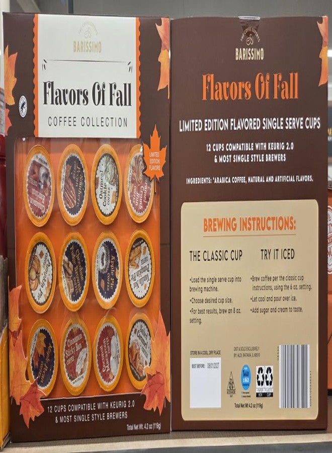 Barissimo The Coffee Expert Flavors of Fall Coffee Collection 12 Cups 4.2oz 119g (Two Boxes) - Image 3