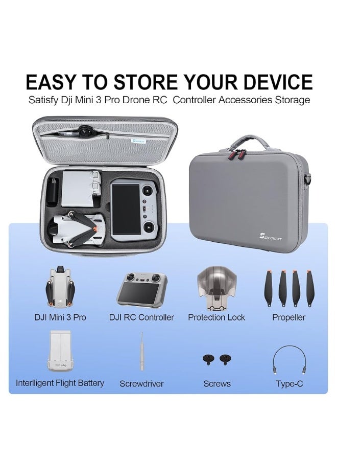 Skyreat Skyreat Mini 3 / Mini 3 Pro RC Case, Portable PU Leather Storage Shoulder Bag for DJI Mini 3 Pro Accessories  - Image 5