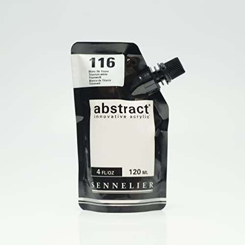Sennelier Abstract Artist Acrylic 120 ml Pouch (Titanium White) |Ideal for urban art, large murals, or abstract expressionism. - Image 1