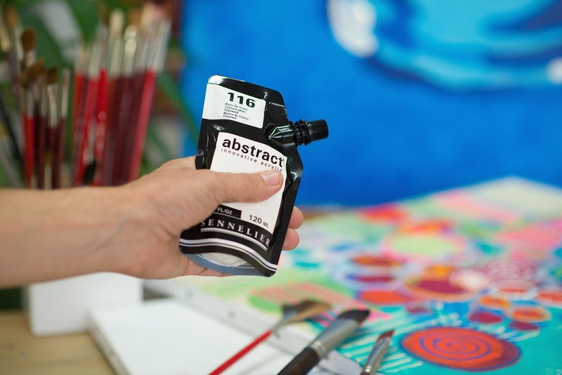 Sennelier Abstract Artist Acrylic 120 ml Pouch (Titanium White) |Ideal for urban art, large murals, or abstract expressionism. - Image 4
