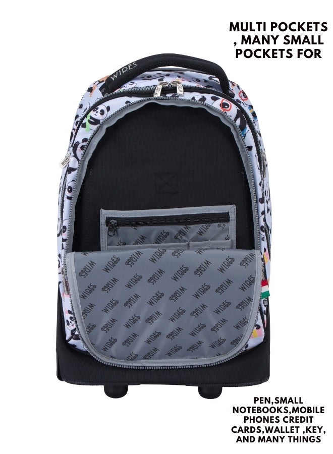 Wires 3 Piece Kids School Trolley Bag laptop compartment Big Wheels With Lunch bag & Pencil Case - Image 3