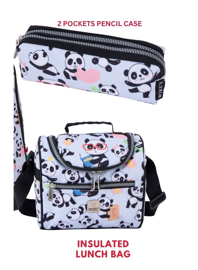 Wires 3 Piece Kids School Trolley Bag laptop compartment Big Wheels With Lunch bag & Pencil Case - Image 5