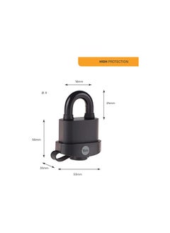 Yale Yale Weatherproof High Security Padlock, 51mm, Hardened Steel Shackle, 3 Keys, 5 Pin Cylinder, 120 Hours Corrosion Resistance, Y220B/51/118/1  - Image 3