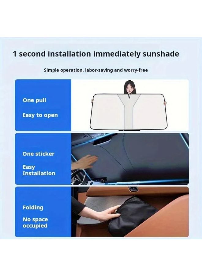 1 Set Thermal Blocking UV Protection Windshield Sun Shade For Vehicle Front Window - Image 3