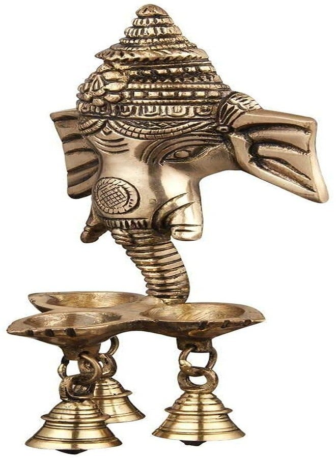 NOBILITY Ganesha Brass Diya Hanging with Bell Premium Ganesh Idol for Home Temple Mandir Mandap Diwali Office Decorative Pooja Set Puja Thali Wedding Return Gift Items - Image 5