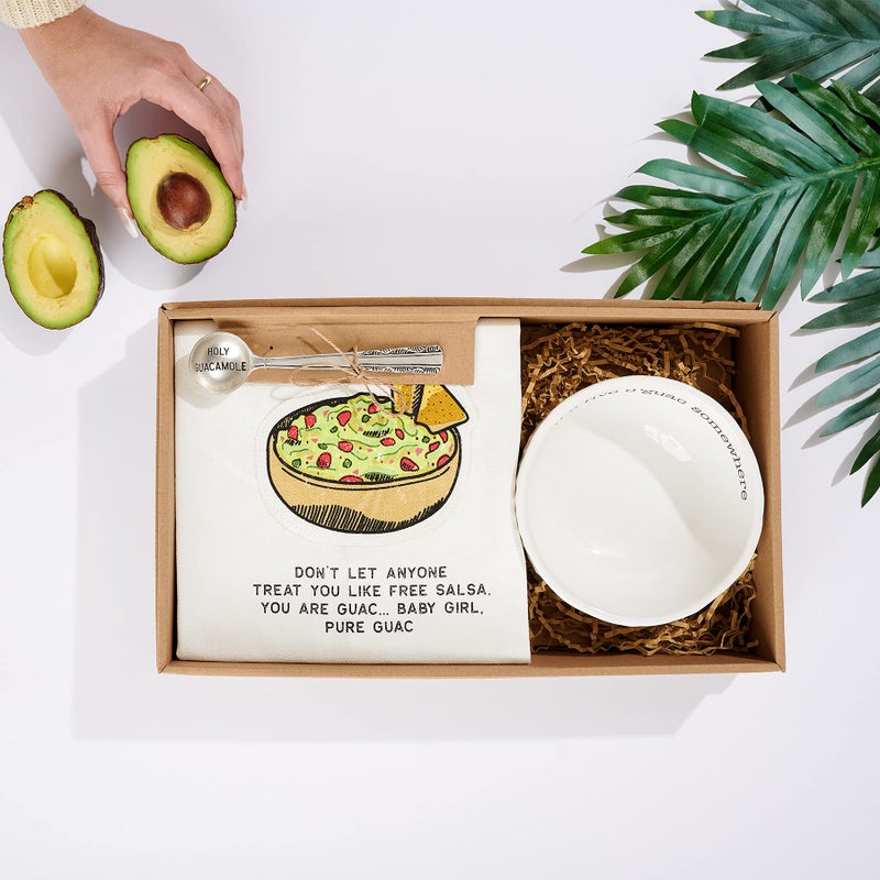 Mud Pie Guacamole Gift Box Set | Includes Circa Guacamole Bowl and Kitchen Towel - Image 5