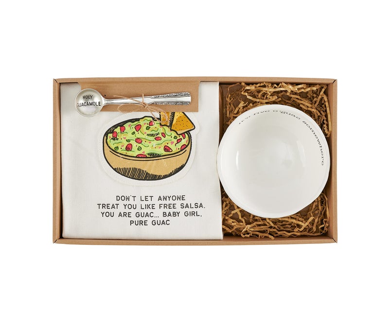 Mud Pie Guacamole Gift Box Set | Includes Circa Guacamole Bowl and Kitchen Towel - Image 1