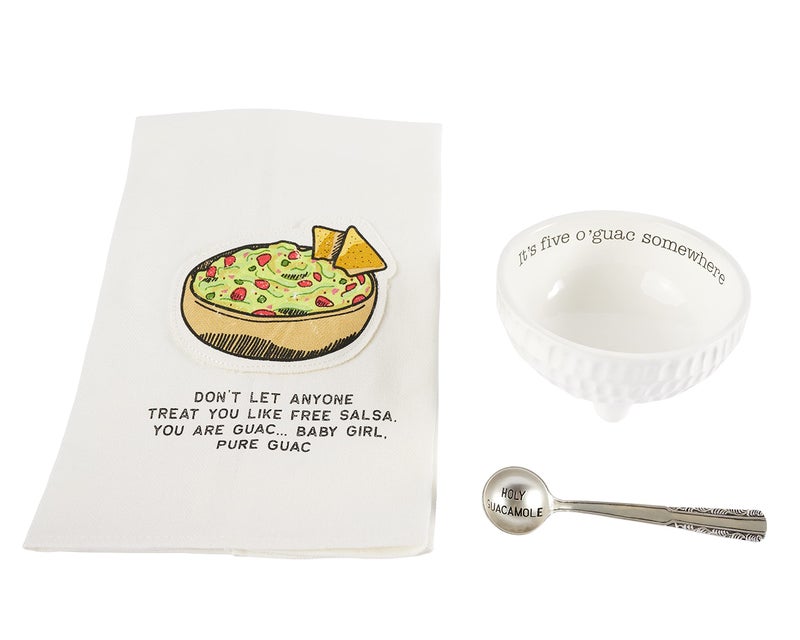 Mud Pie Guacamole Gift Box Set | Includes Circa Guacamole Bowl and Kitchen Towel - Image 2