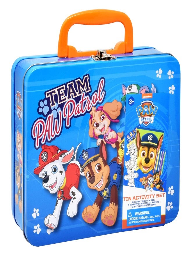 Lollipop Paw Patrol Coloring and Activity Tin Box, Includes Markers, Stickers, Mess Free Crafts Color Kit in Tin Box, for Toddlers, Boys and Kids - Image 1