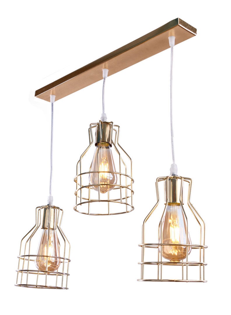 نجفة شوب دلايه سقف مودرن ثلاثيه لون ذهبي من نجفه شوب 50*50*50 - Image 1