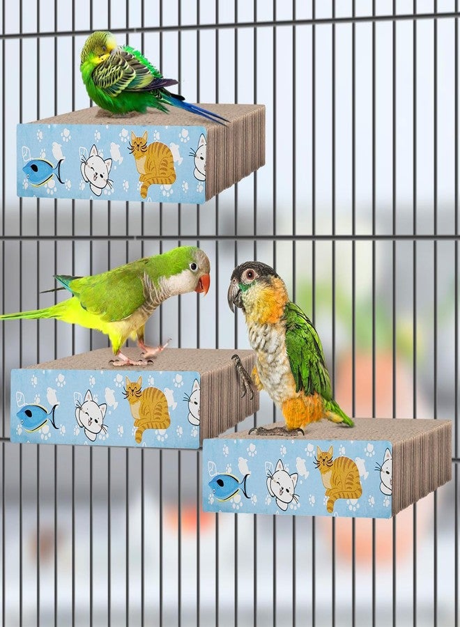 Allazone Bird Perch Stand, Parrot Toys Parrot Chew Toys, Parrot Cardboard Bird Chew Toys Shredder Foraging Toys for Parakeet Parrot, Cockatiel, Conure, Lovebirds, S - Image 3