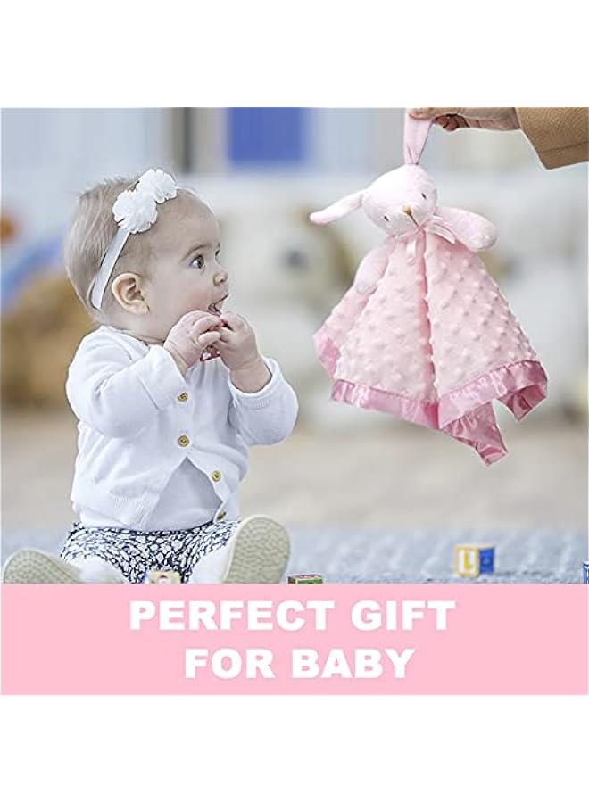 Loveys for Babies Bunny Security Blanket Baby Girl Gifts Newborn Soft Pink Lovie for Infant and Toddler Snuggle Toy Stuffed Animal, Pink 16 Inch - Image 3
