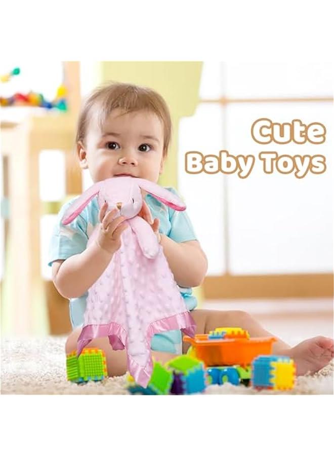 Loveys for Babies Bunny Security Blanket Baby Girl Gifts Newborn Soft Pink Lovie for Infant and Toddler Snuggle Toy Stuffed Animal, Pink 16 Inch - Image 4