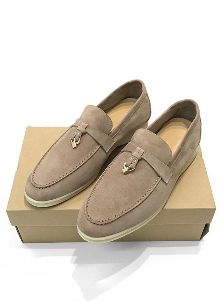 Women's Suede Loafers Slip On Flat Casual Office Daily Comfort Walking Shoes - Image 2